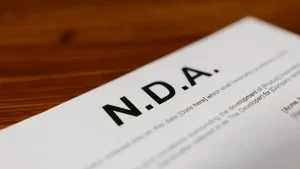 Document marked N.D.A., suggesting a confidentiality agreement